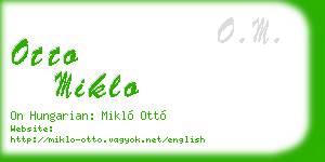 otto miklo business card