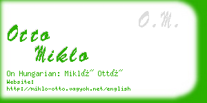 otto miklo business card